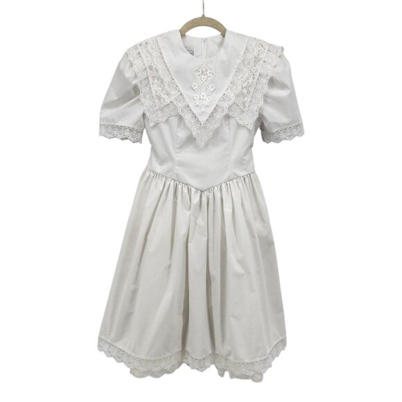 Vintage Jessica McClintock Girls 10 Dress White Lace Flower Girl First Communion - Picture 14 of 14